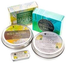 Load image into Gallery viewer, gift box of natural skincare linden tree