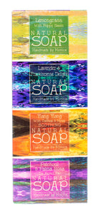 selection of natural soaps in a gift box